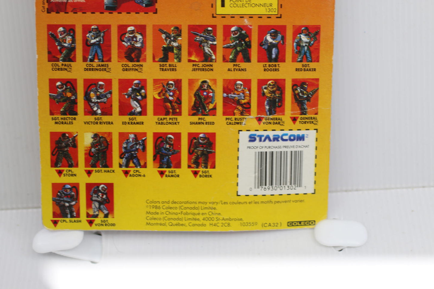 1986 Starcom Sgt Red Baker Star Wing MOC Coleco Magna Lock on card sealed new