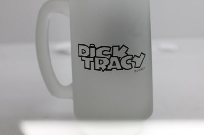 Vintage Detective Mug Frosted Glass Dick Tracy Walt Disney Frosted Glass CUP