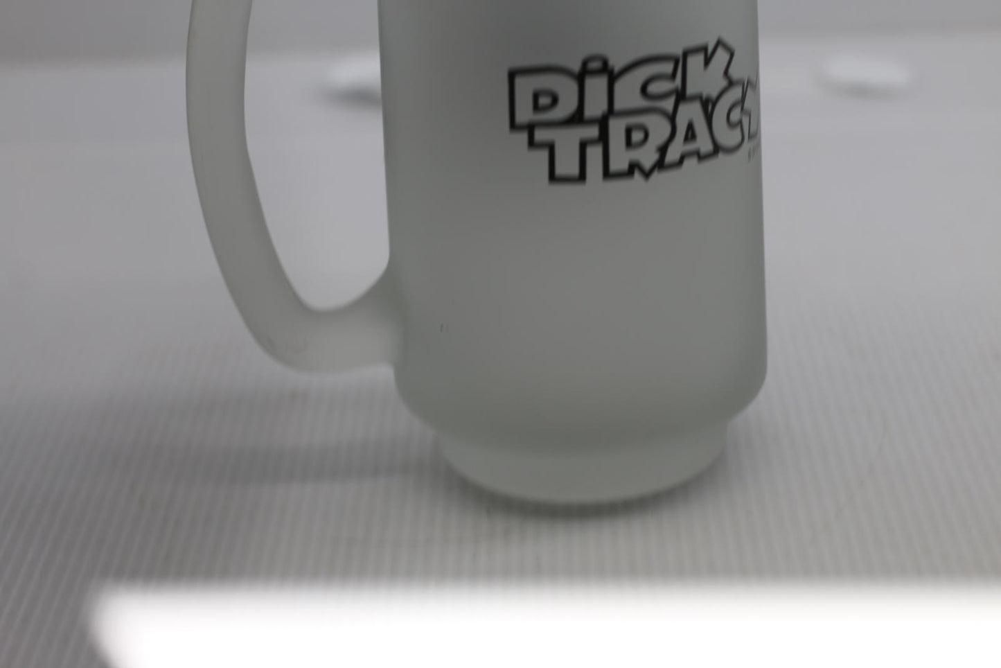 Vintage Detective Mug Frosted Glass Dick Tracy Walt Disney Frosted Glass CUP