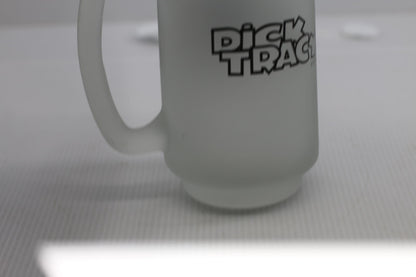 Vintage Detective Mug Frosted Glass Dick Tracy Walt Disney Frosted Glass CUP