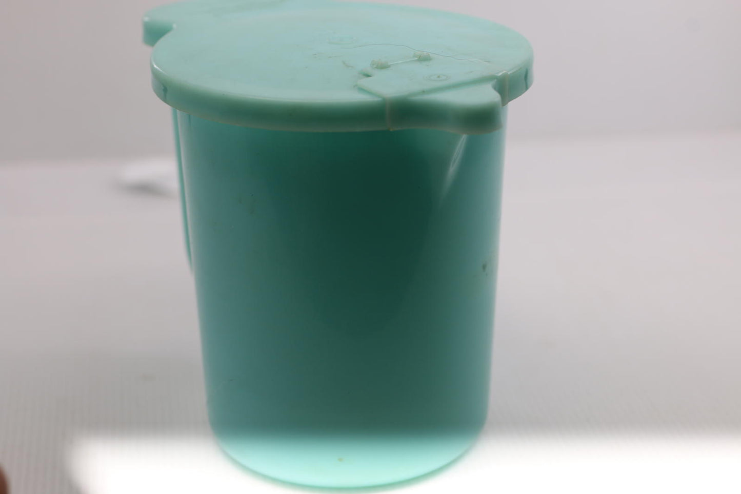 Tupperware Aqua Blue Creamer Milk Pitcher Flip Lid 131-2, 625-5 Large variant