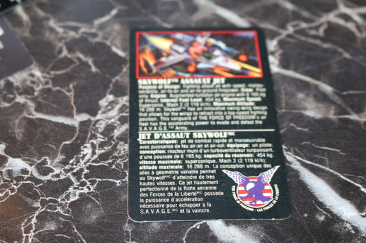 Coleco Rambo Force Of Freedom Skywolf Assault Jet file card only