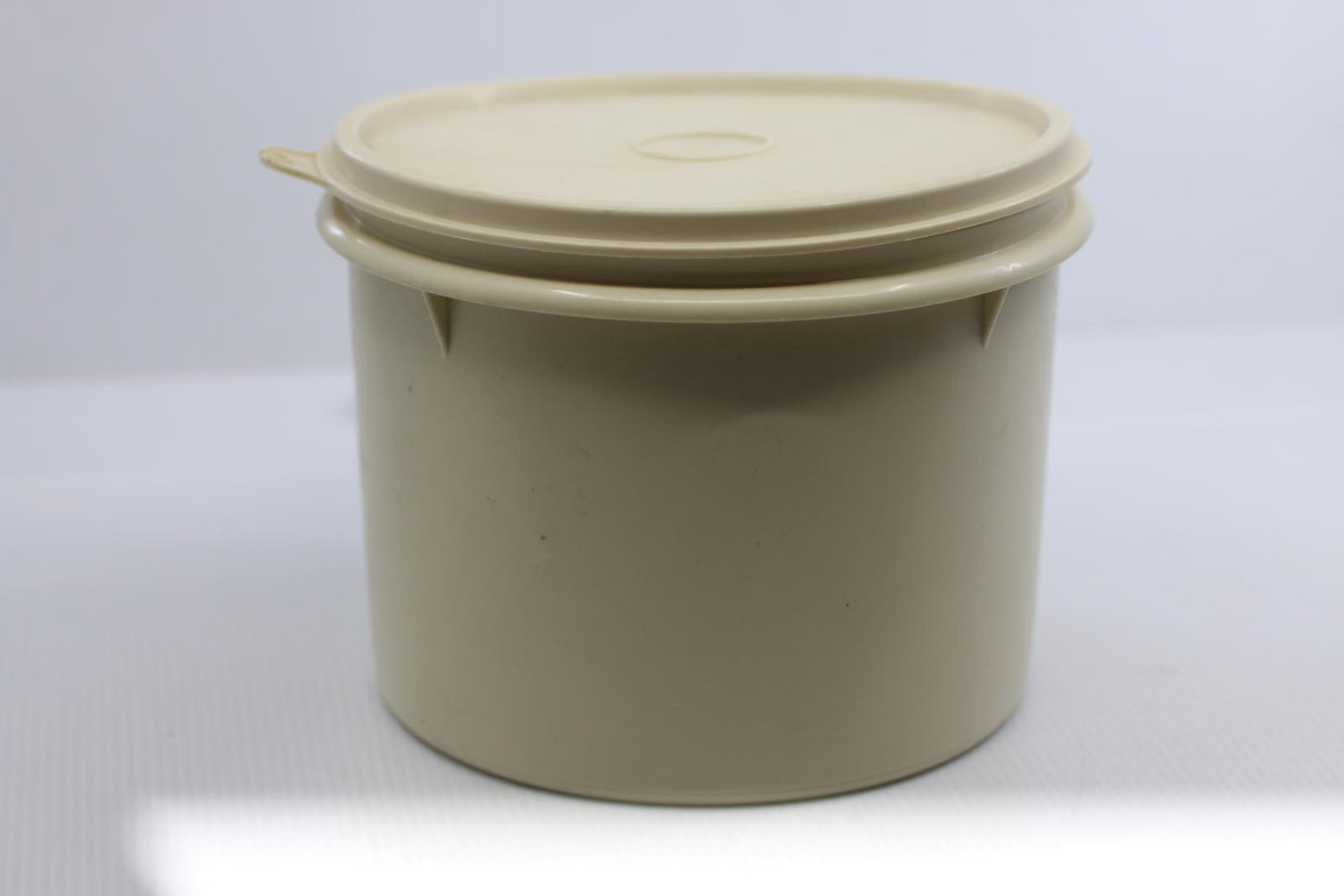 Vintage Tupperware 264-21 Canister w/ Lid 227-42 Made USA Beige Retro