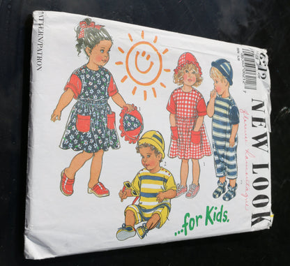 New Look 6212 Infants Toddlers Dress Shirt Skirt Shorts & Hat Sewing Pattern