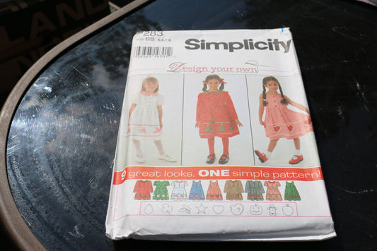 Simplicity Pattern 7283 Size BB 5 6 7 8 Childs Girls Dress & Jumper