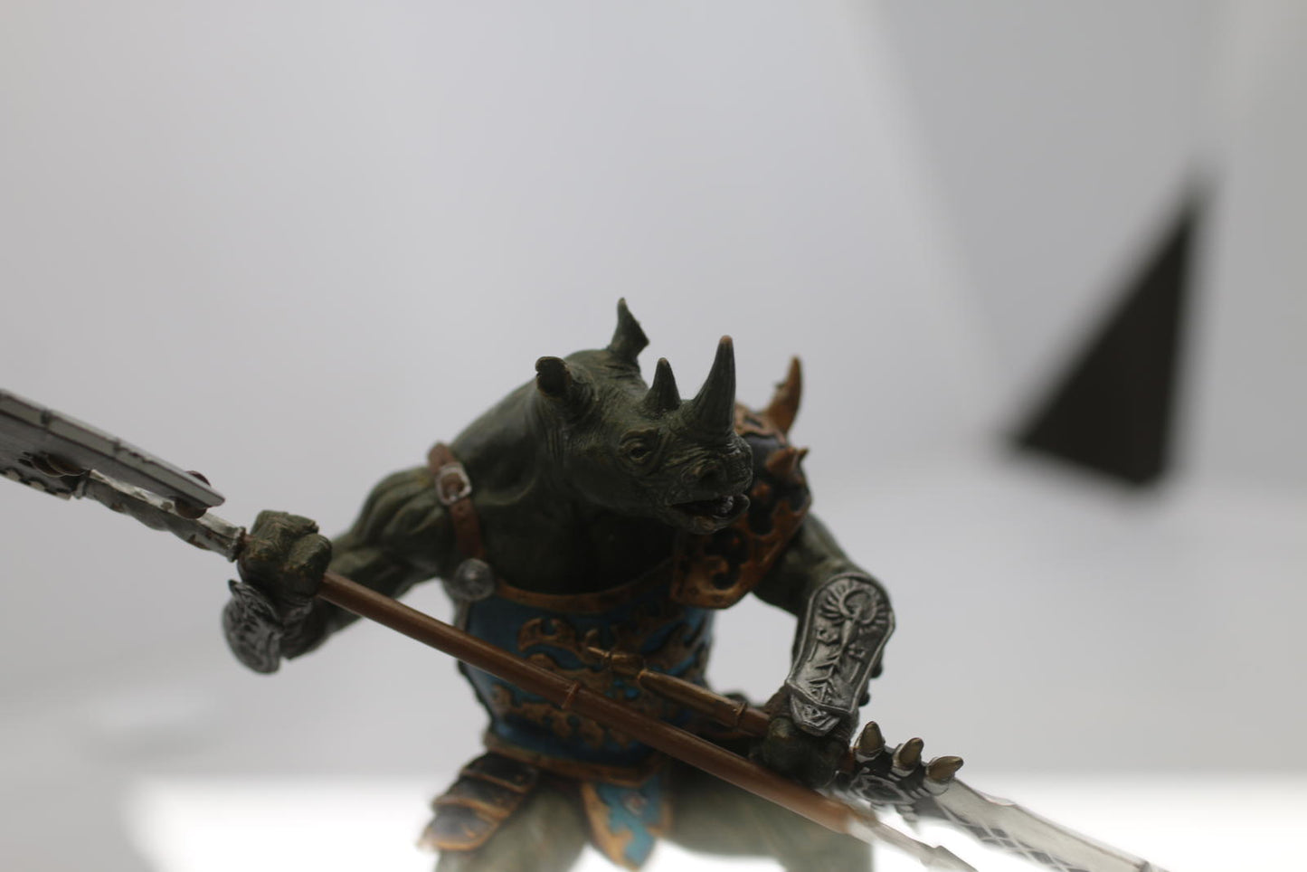 Papo Rhino Mutant Knight Warrior Action Figure Sword and Battle Axe 2007 Loose