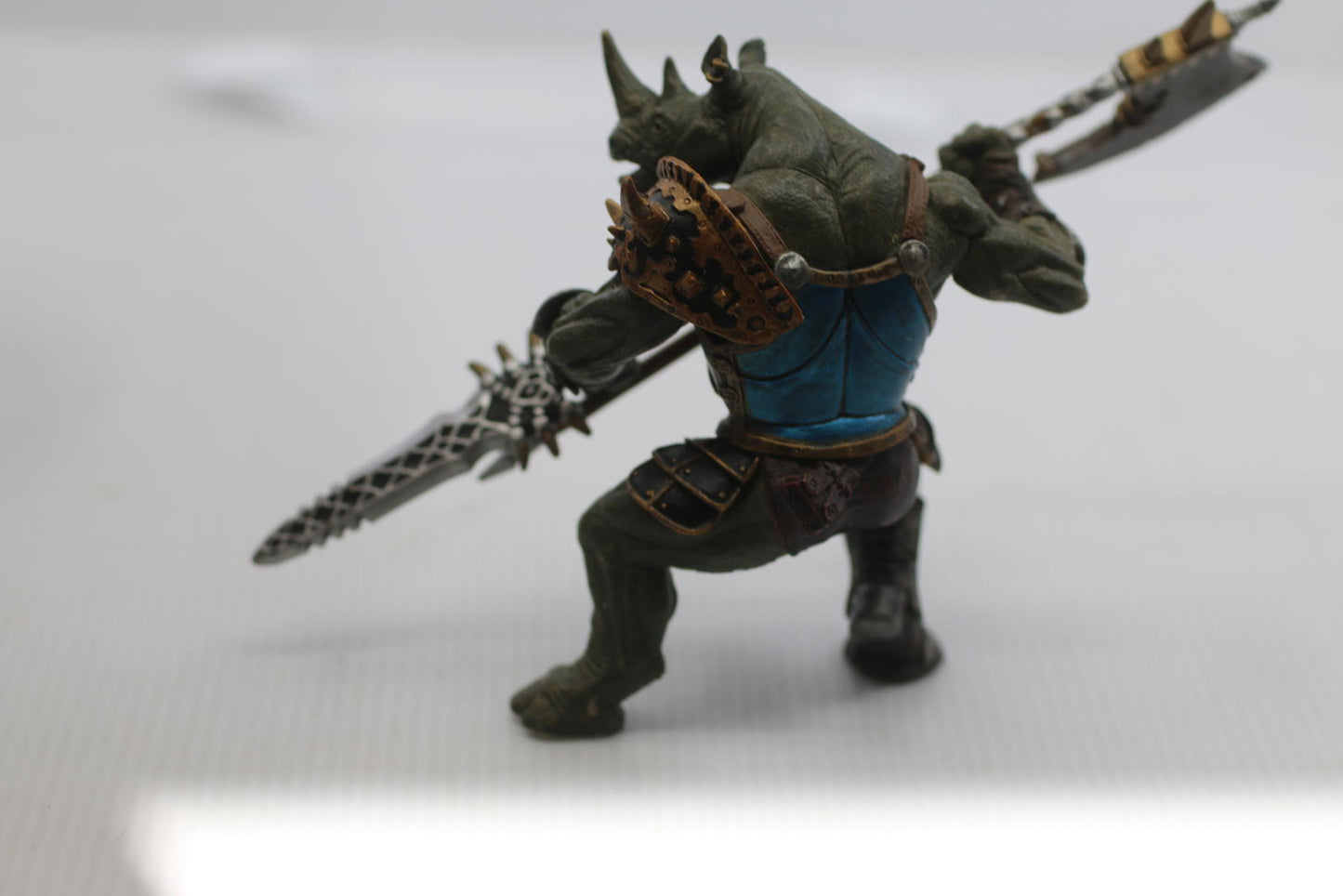 Papo Rhino Mutant Knight Warrior Action Figure Sword and Battle Axe 2007 Loose