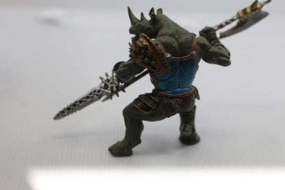 Papo Rhino Mutant Knight Warrior Action Figure Sword and Battle Axe 2007 Loose