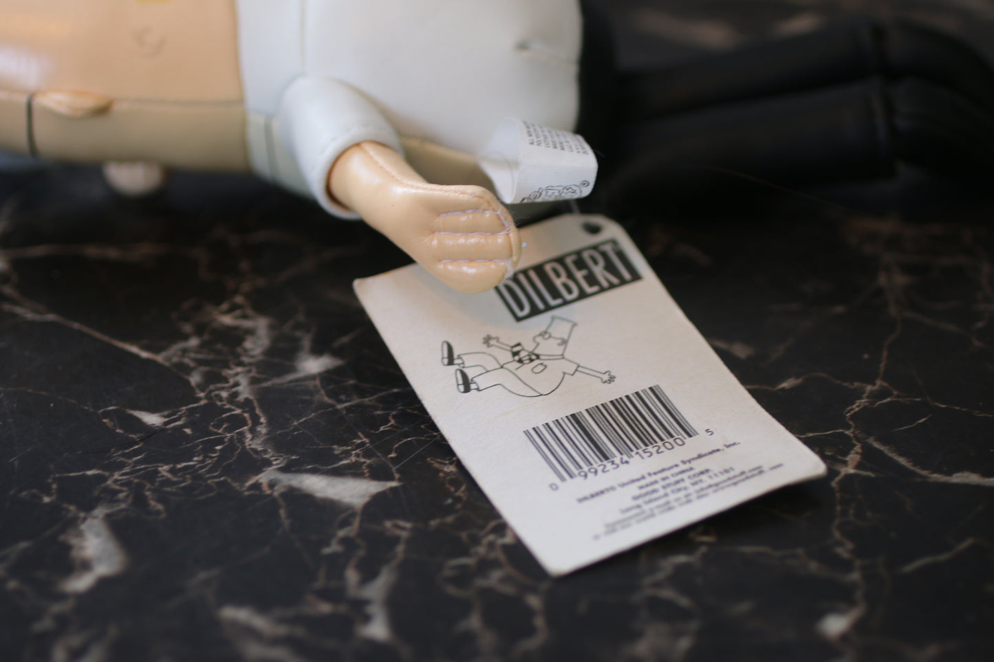 Good Stuff Corp. Dilbert Plush Leather Doll 8” Can Hang W/ Window Stick On w/ tag