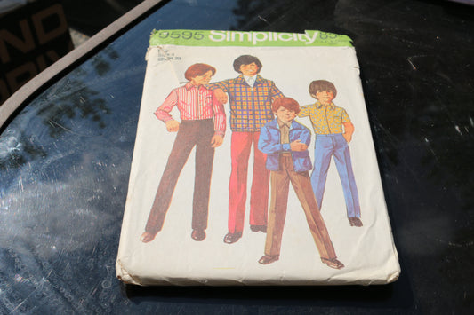 Vintage 1971 70s Simplicity Sewing Pattern 9595 Young Boys sz 6 Chest 25"