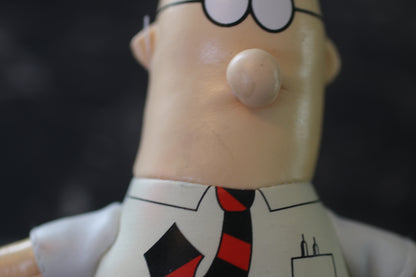 Good Stuff Corp. Dilbert Plush Leather Doll 8” Can Hang W/ Window Stick On w/ tag