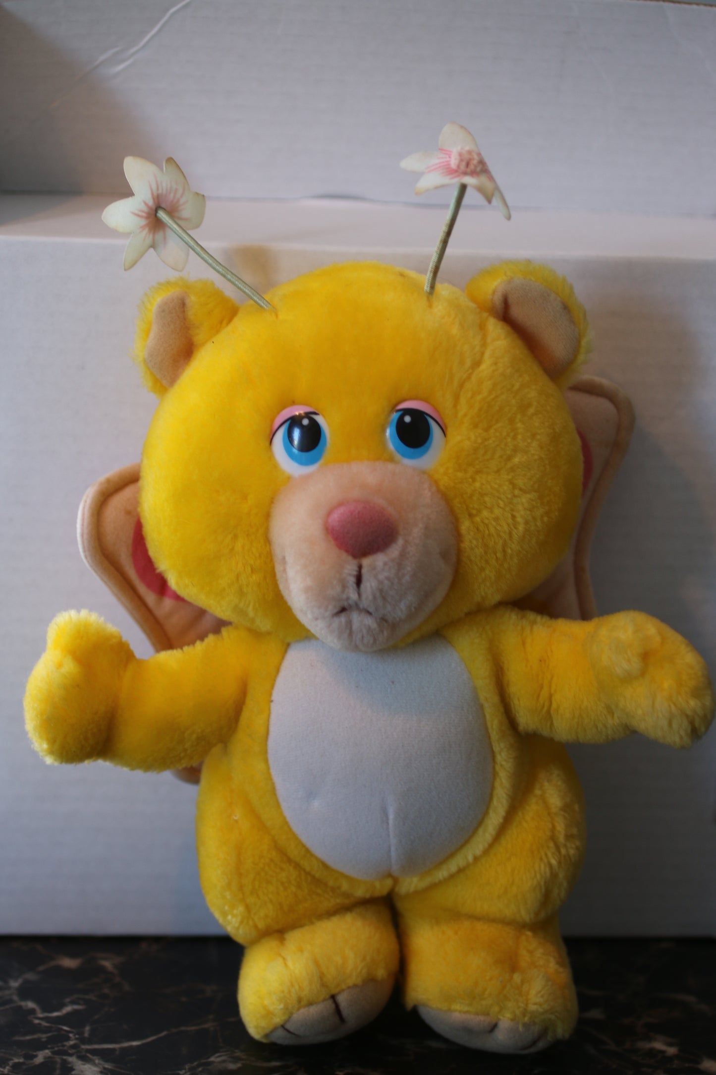 Vintage 1984 Hasbro Softies Wuzzles Yellow Butter Bear Wings Plush Stuffed