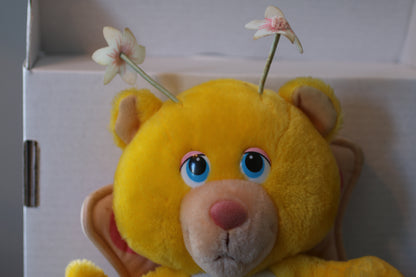Vintage 1984 Hasbro Softies Wuzzles Yellow Butter Bear Wings Plush Stuffed
