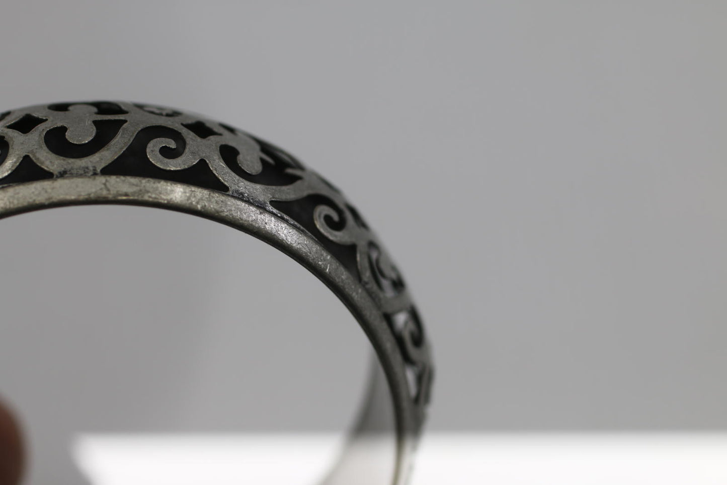 Vintage Silver Tone Filigree Cuff Bracelet & Dangle Earrings