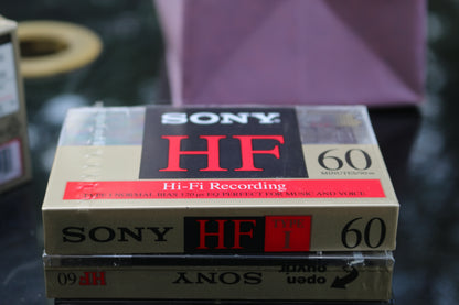 NEW Blank SONY HF High Fidelity Normal Bias Audio Cassette Tapes 60 Minutes