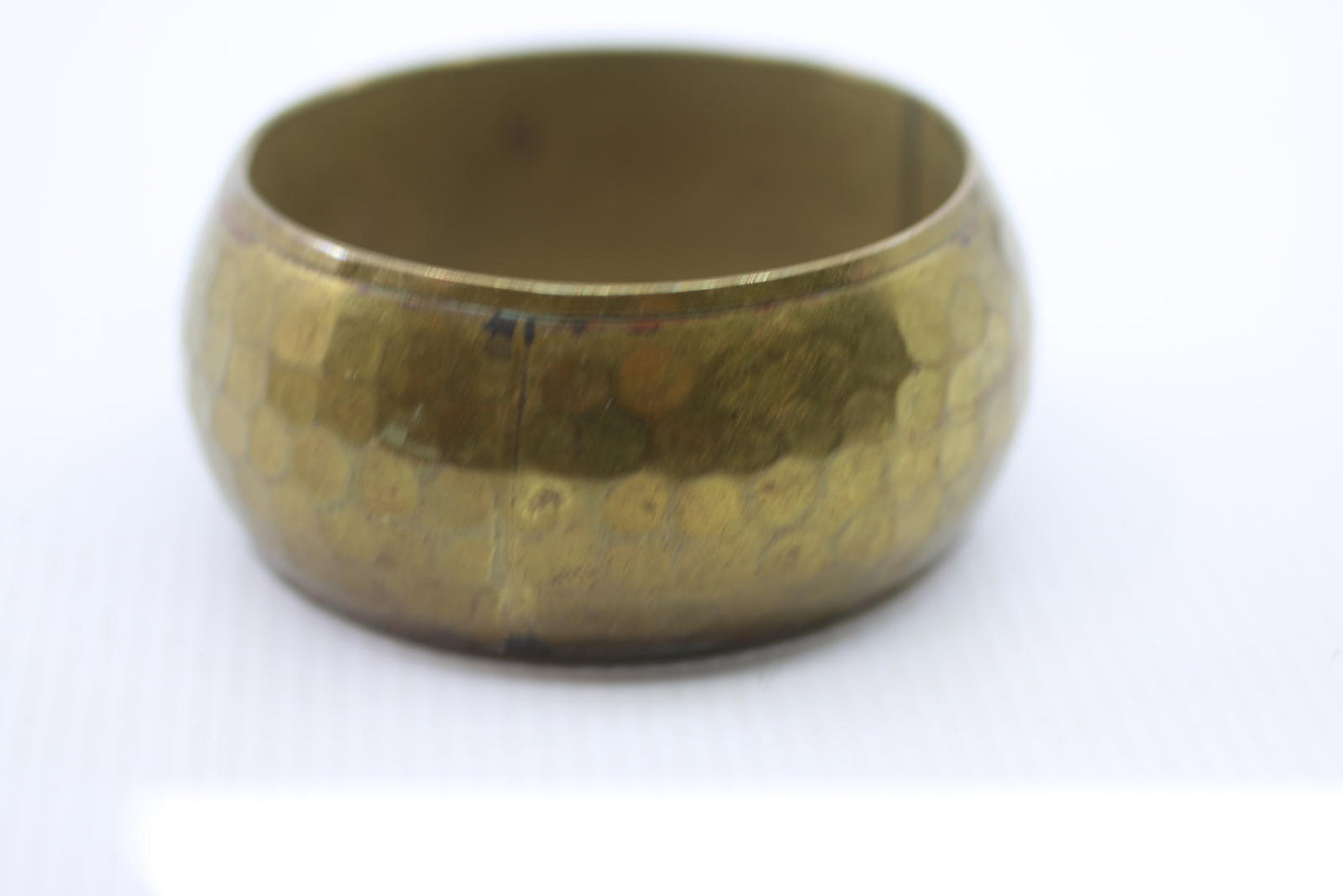 Vintage Wide Hammered Brass Bangle Bracelet Boho Jewelwey