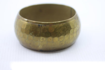Vintage Wide Hammered Brass Bangle Bracelet Boho Jewelwey