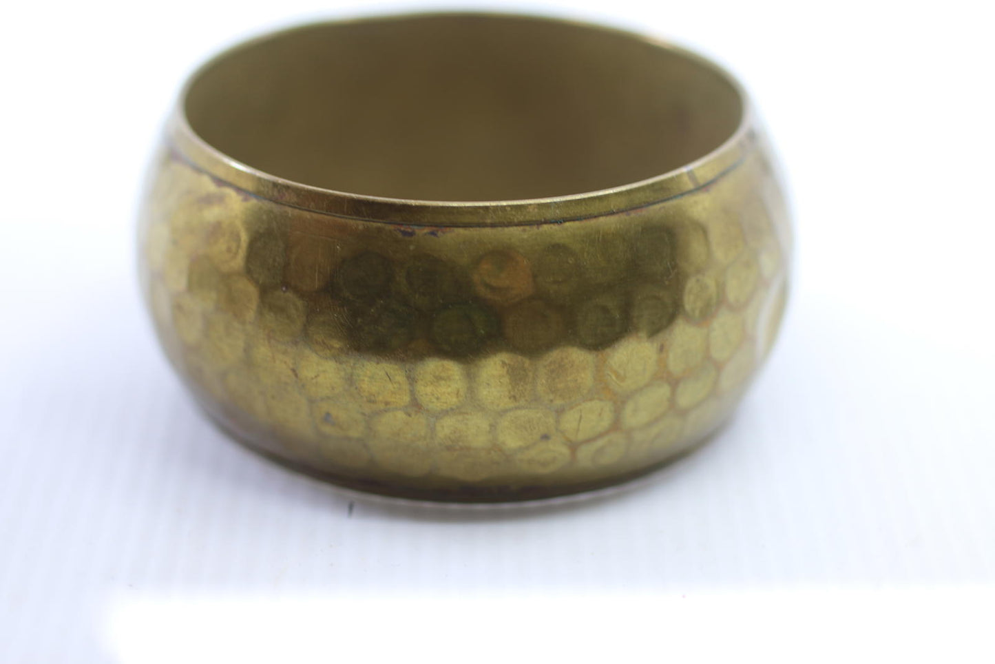 Vintage Wide Hammered Brass Bangle Bracelet Boho Jewelwey