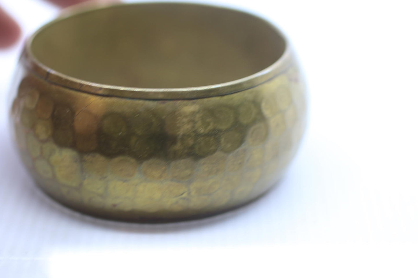 Vintage Wide Hammered Brass Bangle Bracelet Boho Jewelwey
