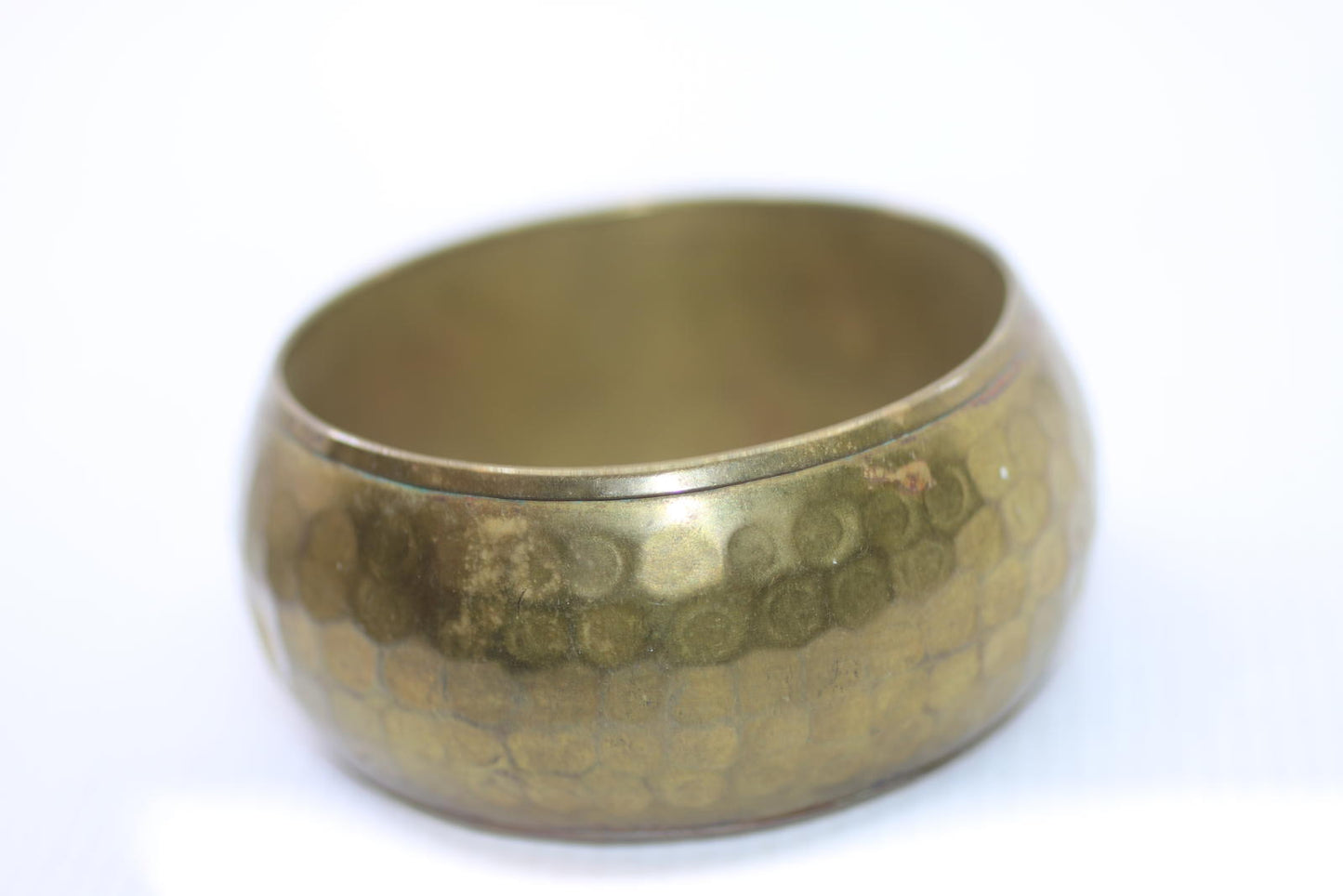 Vintage Wide Hammered Brass Bangle Bracelet Boho Jewelwey
