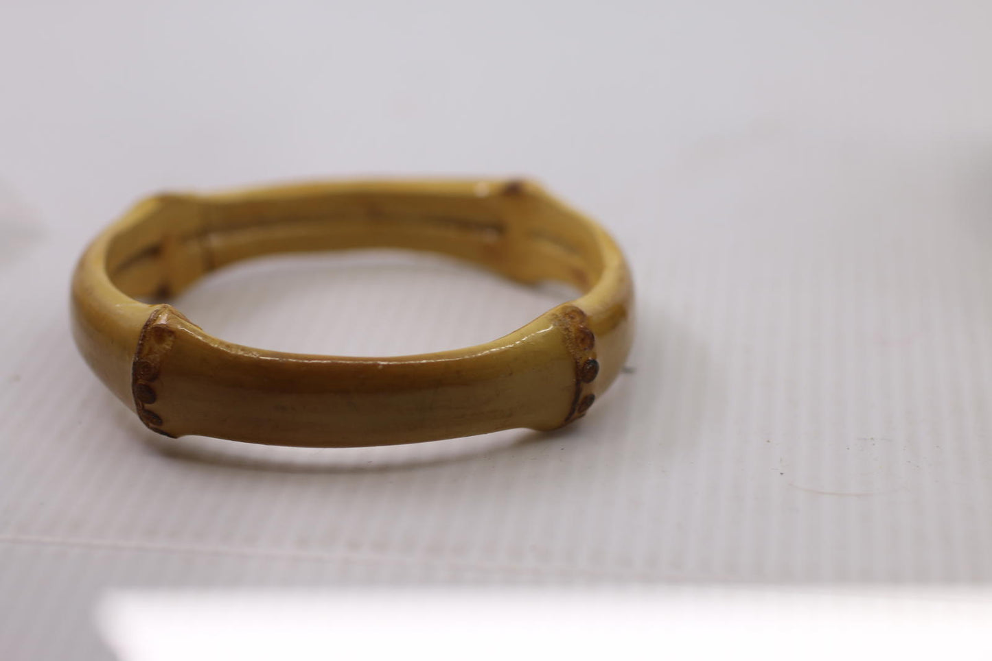 Vintage Faux Bamboo Bangle Bracelet 70s Boho Jewelery