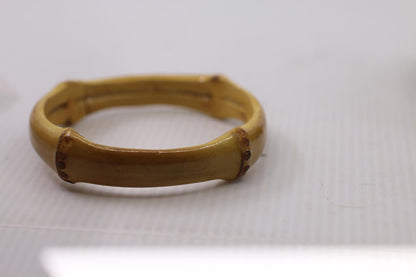 Vintage Faux Bamboo Bangle Bracelet 70s Boho Jewelery