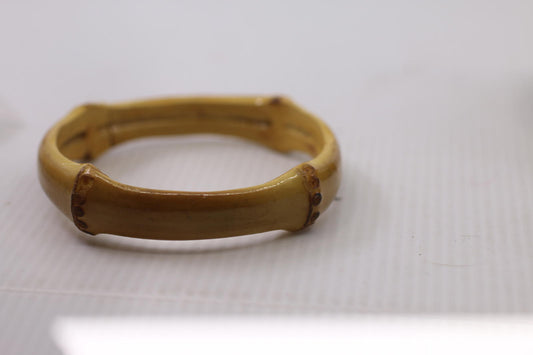 Vintage Faux Bamboo Bangle Bracelet 70s Boho Jewelery