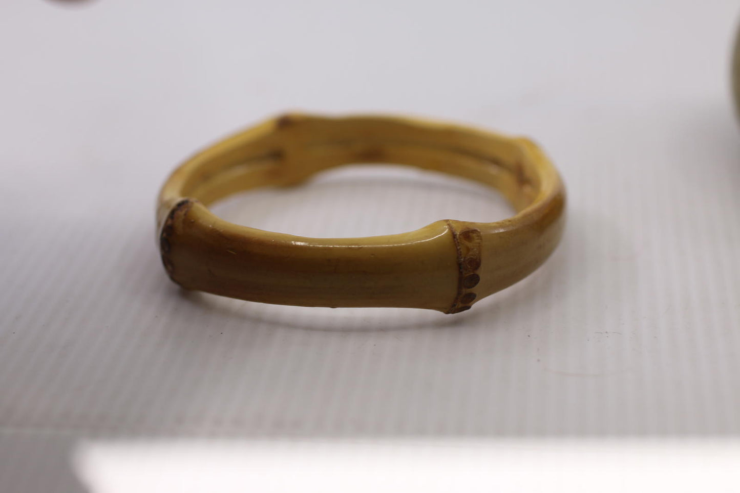 Vintage Faux Bamboo Bangle Bracelet 70s Boho Jewelery