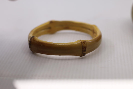 Vintage Faux Bamboo Bangle Bracelet 70s Boho Jewelery