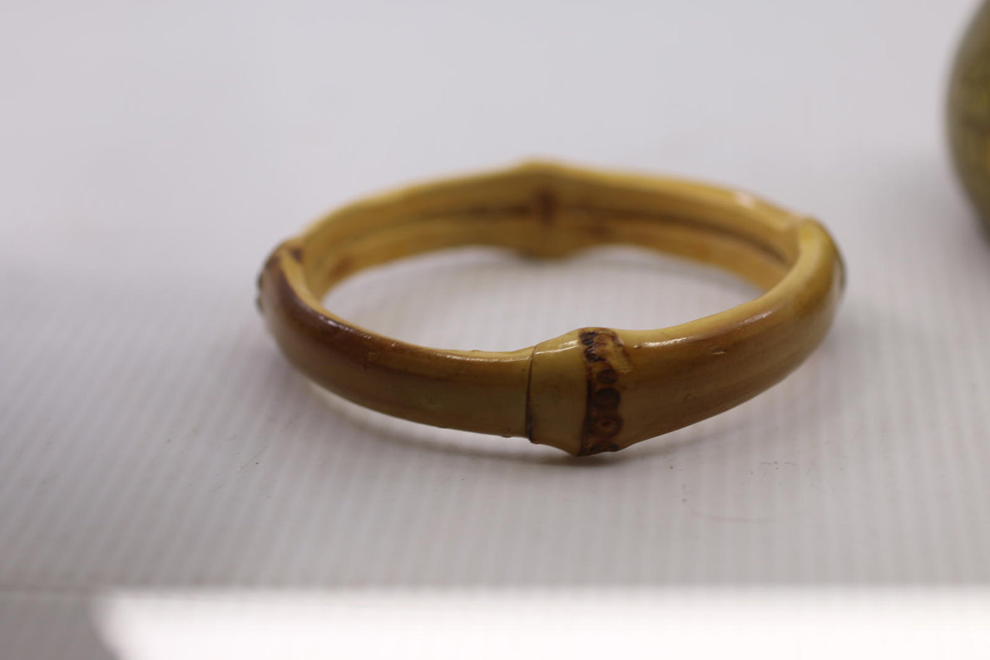 Vintage Faux Bamboo Bangle Bracelet 70s Boho Jewelery