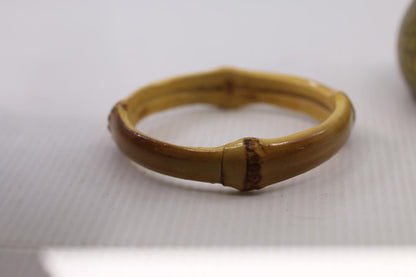 Vintage Faux Bamboo Bangle Bracelet 70s Boho Jewelery