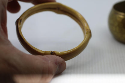 Vintage Faux Bamboo Bangle Bracelet 70s Boho Jewelery