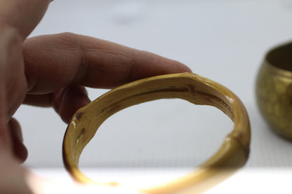 Vintage Faux Bamboo Bangle Bracelet 70s Boho Jewelery