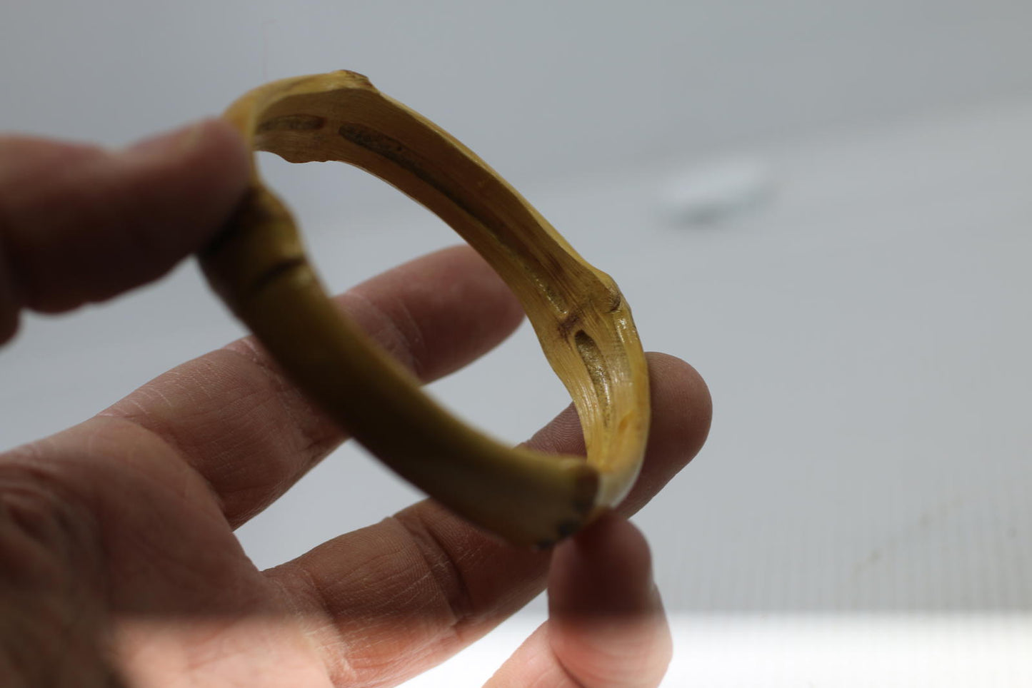 Vintage Faux Bamboo Bangle Bracelet 70s Boho Jewelery