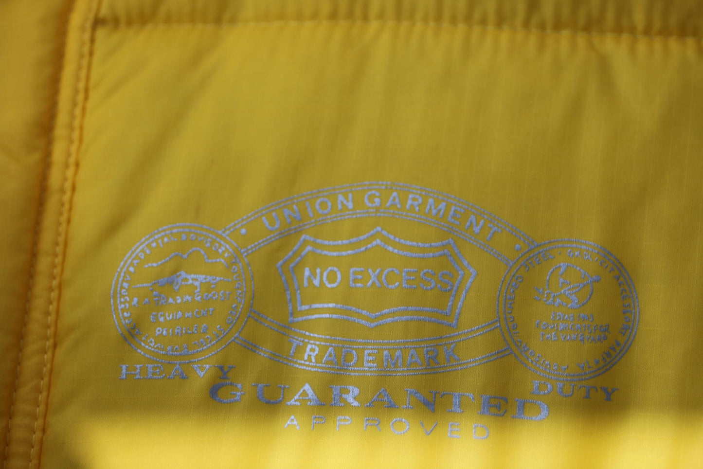 No Excess Yellow Puffer Vest Union Garment Vintage 90s Mens