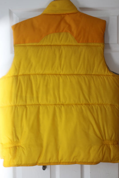 No Excess Yellow Puffer Vest Union Garment Vintage 90s Mens