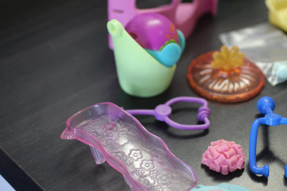 Mixed Mini Doll Accessories Lot Polly Pocket Style + Pet Shop Items Furniture