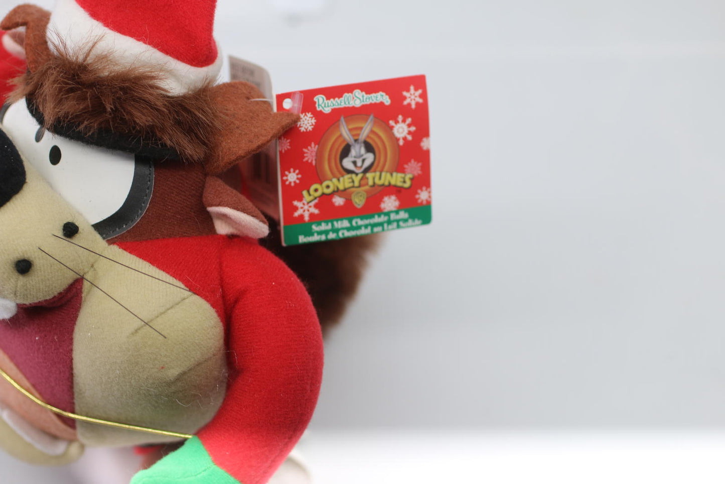 Christmas Tasmanian Devil Plush 9" Stuffed Animal Looney Tunes Santa Hat w/ tag
