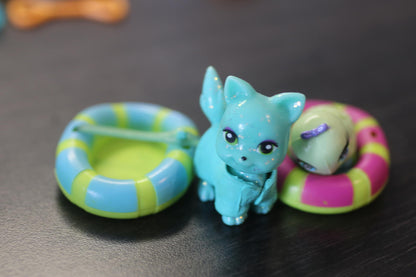 RARE POLLY POCKET SPARKLIN PETS GLITTER CAT POLLY POCKET PET TURTLE BOAT PARTS