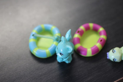 RARE POLLY POCKET SPARKLIN PETS GLITTER CAT POLLY POCKET PET TURTLE BOAT PARTS