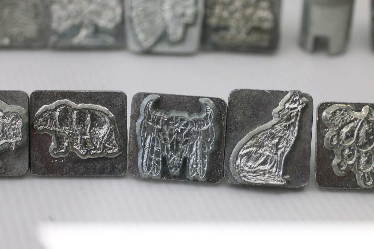 Set of Vintage Metal Craftool Co USA Leather Stamp Lot 1986 Wildlife Set animals