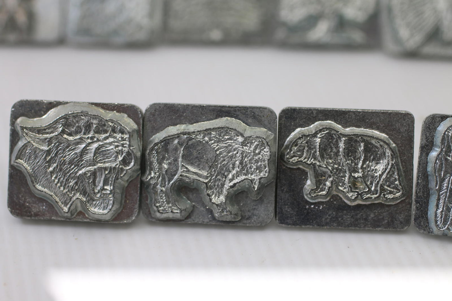Set of Vintage Metal Craftool Co USA Leather Stamp Lot 1986 Wildlife Set animals