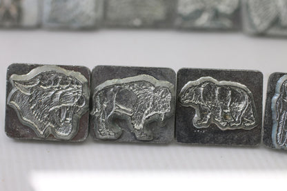 Set of Vintage Metal Craftool Co USA Leather Stamp Lot 1986 Wildlife Set animals