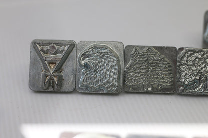 Set of Vintage Metal Craftool Co USA Leather Stamp Lot 1986 Wildlife Set animals
