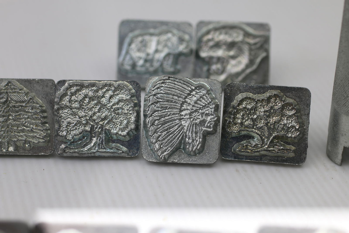 Set of Vintage Metal Craftool Co USA Leather Stamp Lot 1986 Wildlife Set animals