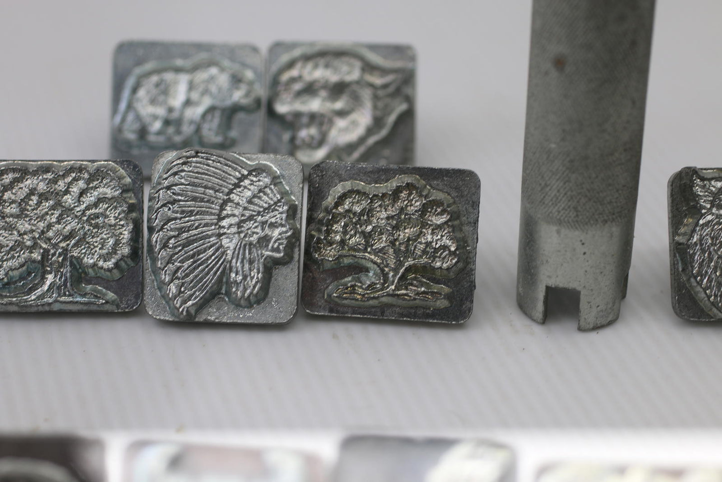 Set of Vintage Metal Craftool Co USA Leather Stamp Lot 1986 Wildlife Set animals