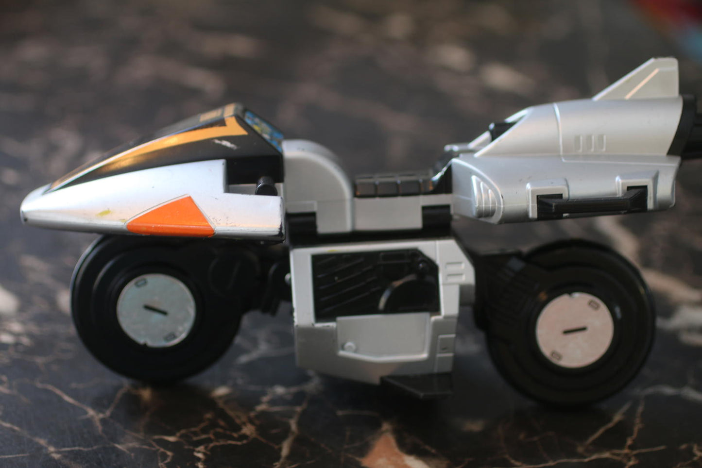1997 Bandai Power Rangers In Space Silver Galaxy Glider Cycle Motorcycle Bike