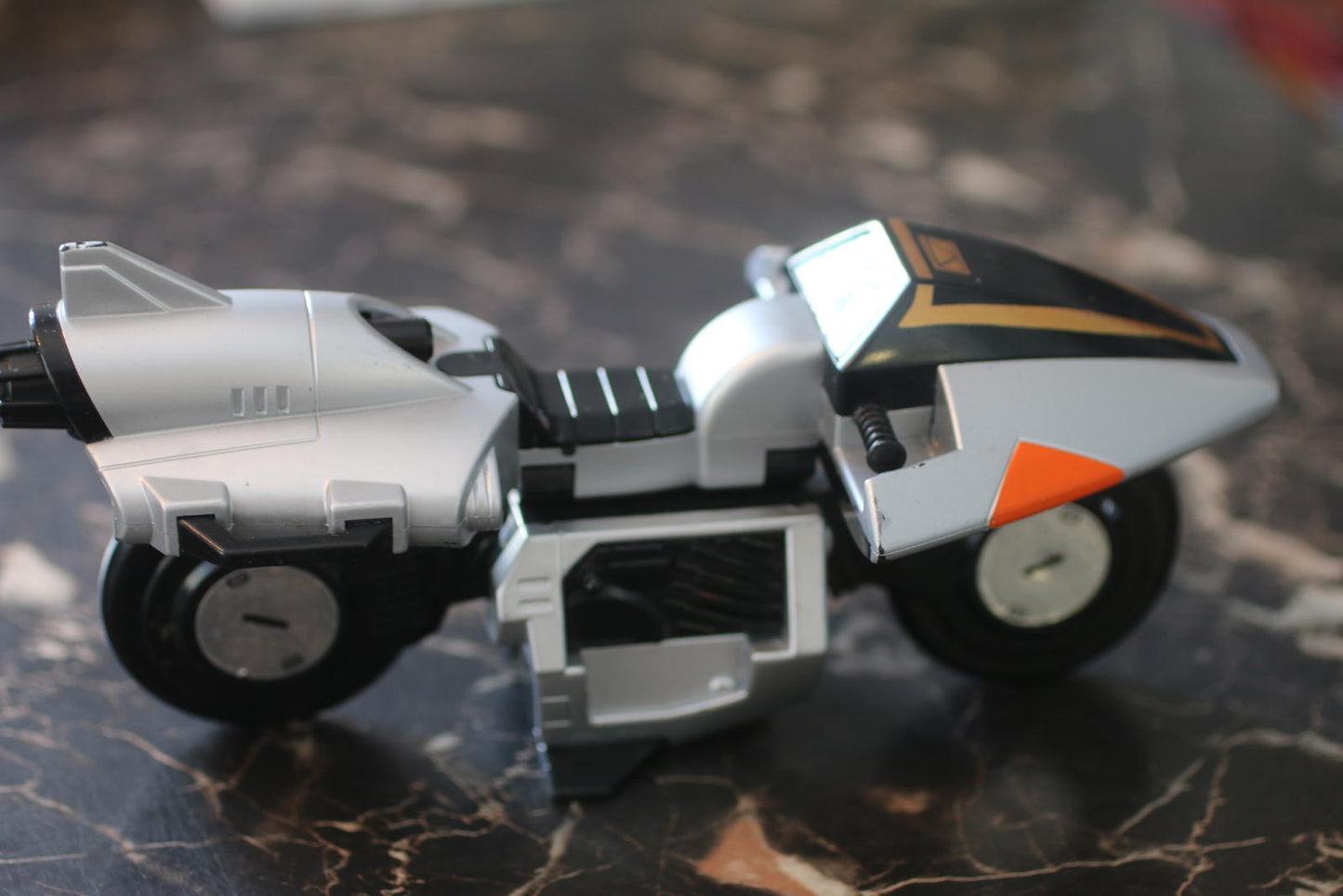1997 Bandai Power Rangers In Space Silver Galaxy Glider Cycle Motorcycle Bike