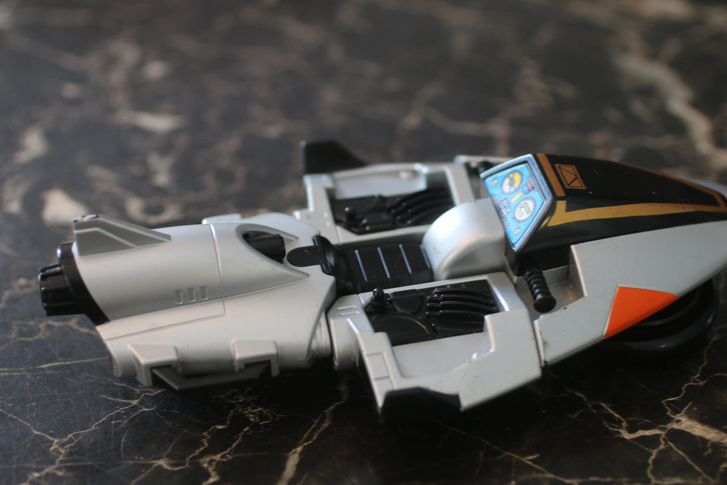 1997 Bandai Power Rangers In Space Silver Galaxy Glider Cycle Motorcycle Bike