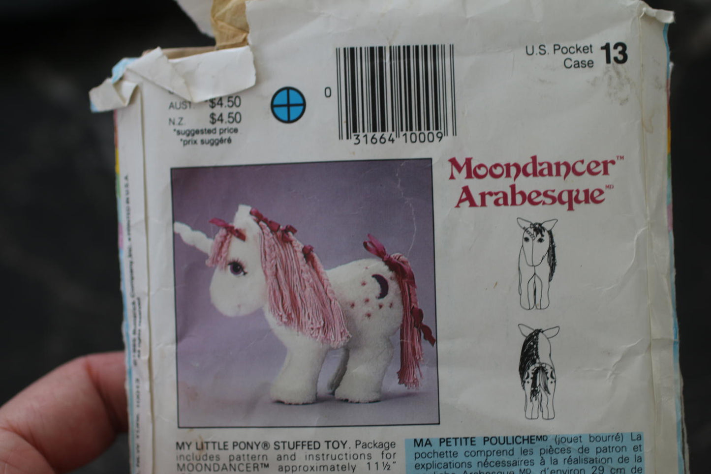 Butterick My Little Pony Petite Pouliche Moondancer Arabesque Pattern 3214 Uncut